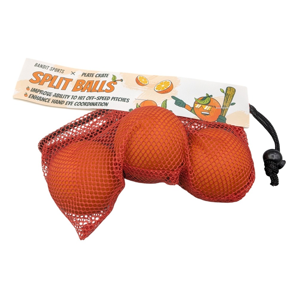 Bandit Sports x Plate Crate Split Balls Baseball Softball Training Aid Orange